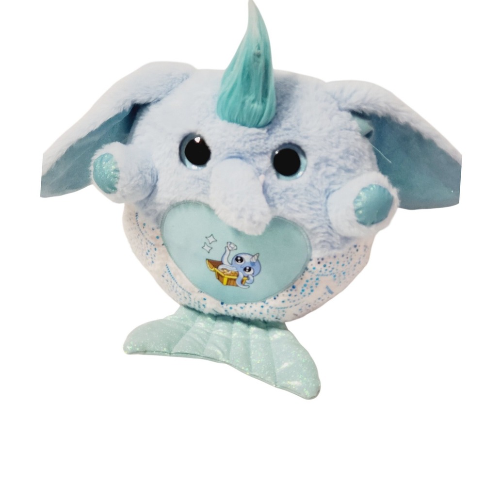 ZURU Rainbocorns Mermaidcorn Elephant Plush Blue Sequin Tail Stuffed Animal